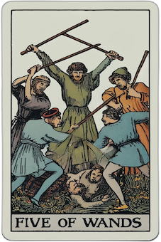 Five of Wands tarot card