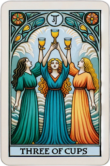 Three of Cups tarot card